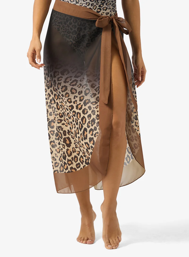 ELLA  Leopard Print Swimsuit With Sarong for Women | Best Price UAE